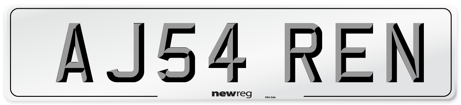 AJ54 REN Number Plate from New Reg